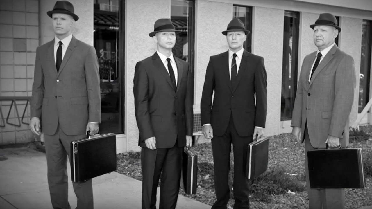 Man in Black – mysterious suited entity silencing UFO witnesses (artist concept)